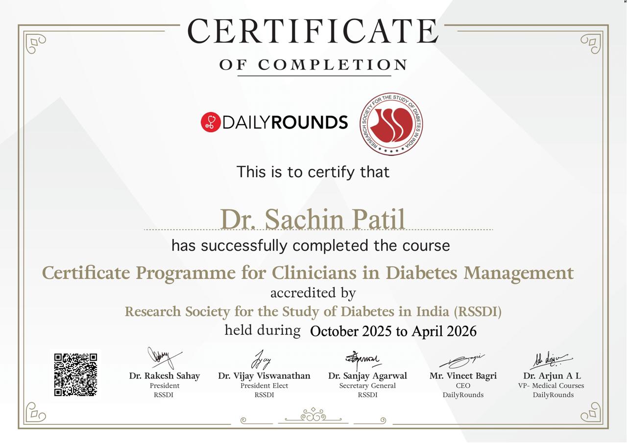 CPCDM certification for Dr.Sachin Patil